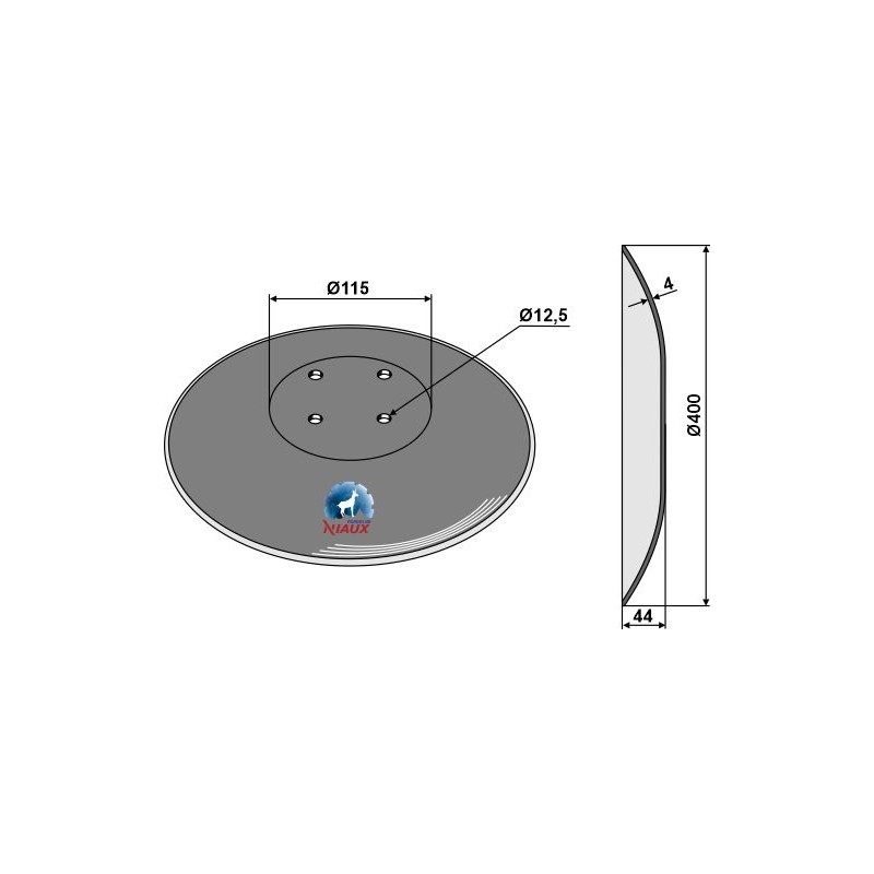 Disque de déchaumeur lisse Ø400x4 - Niaux 200