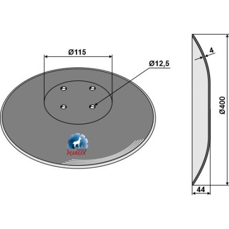 Disque de déchaumeur lisse Ø400x4 - Niaux 200