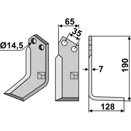 Lame de fraise rotative droite - Krone - 0352681