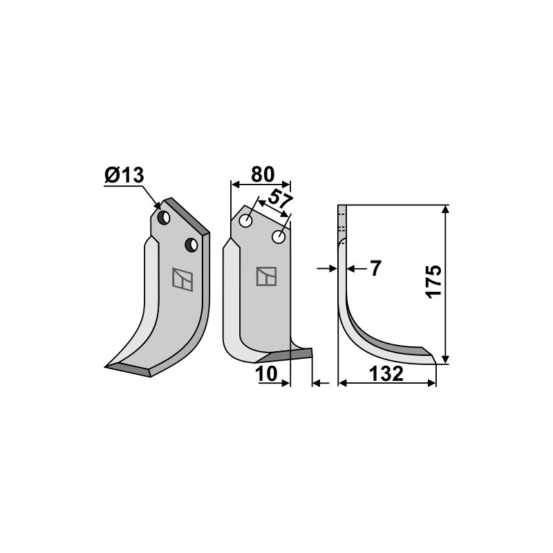 Lame de fraise rotative droite - Howard - 994881