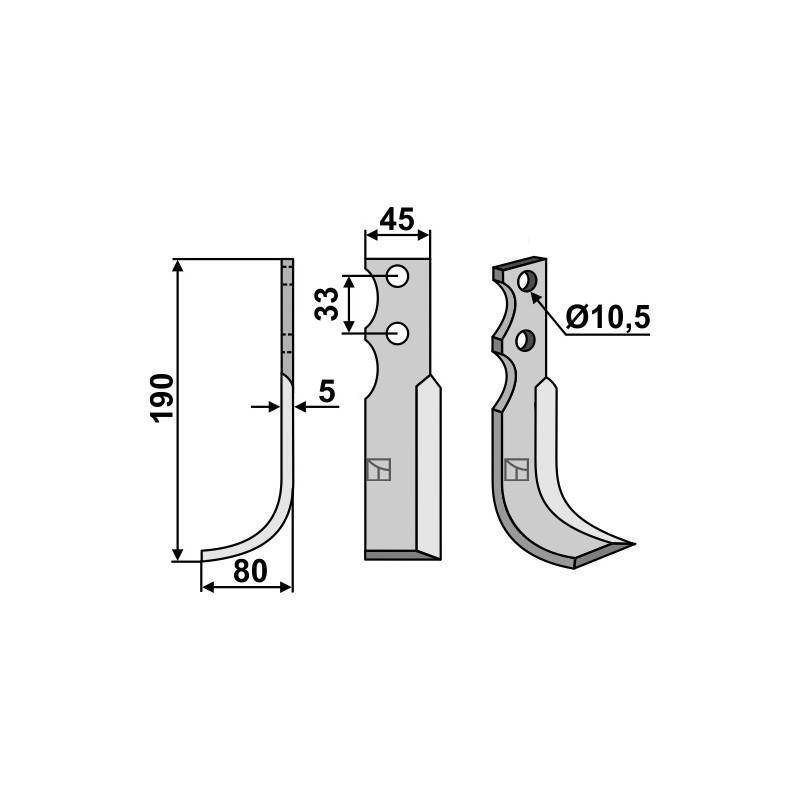 Lame de fraise rotative gauche - Goldoni - 9402