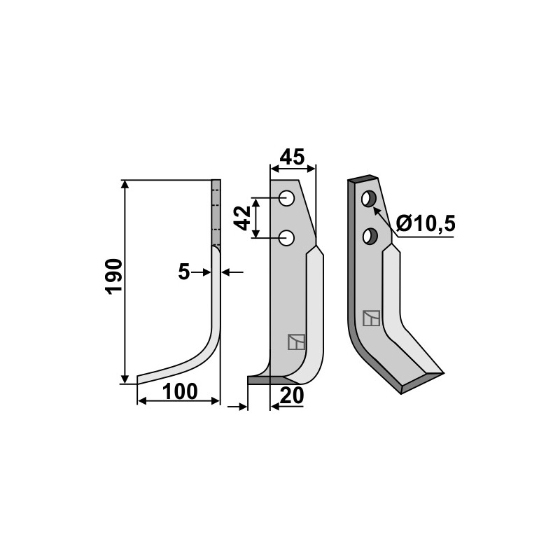 Lame de fraise rotative gauche - Goldoni - 14487