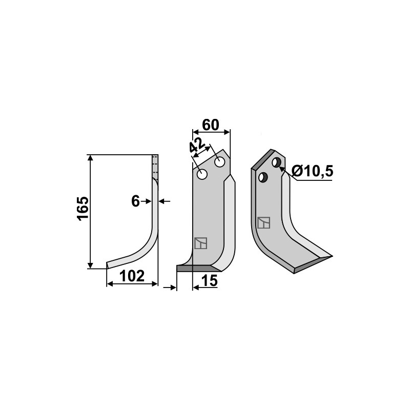 Lame de fraise rotative gauche - Goldoni - 4313