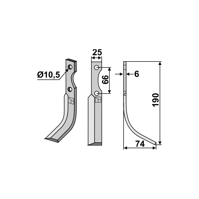 Lame de fraise rotative droite - Ferrari - 0305064115