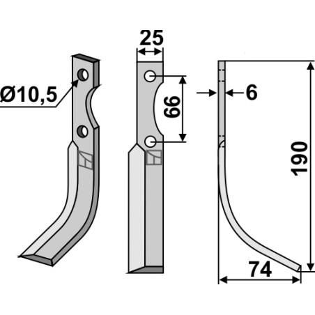 Lame de fraise rotative droite - Ferrari - 0305064115