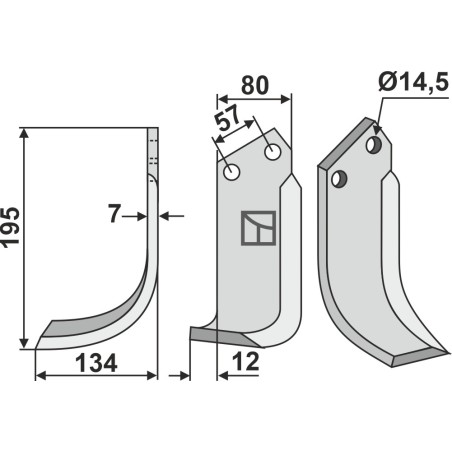 Lame de fraise rotative gauche - Celli - 422515