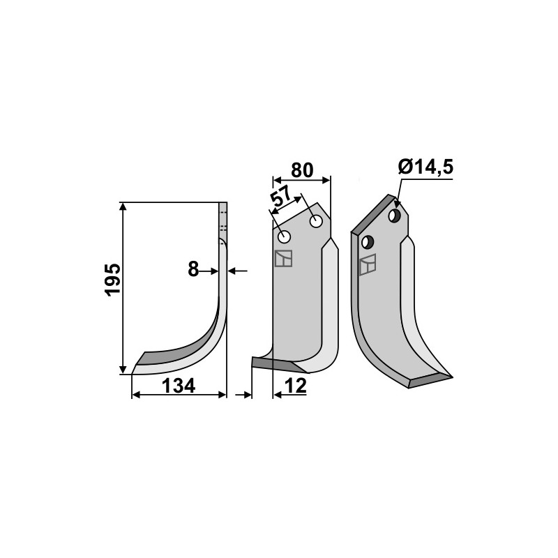 Lame de fraise rotative gauche - Celli - 722538