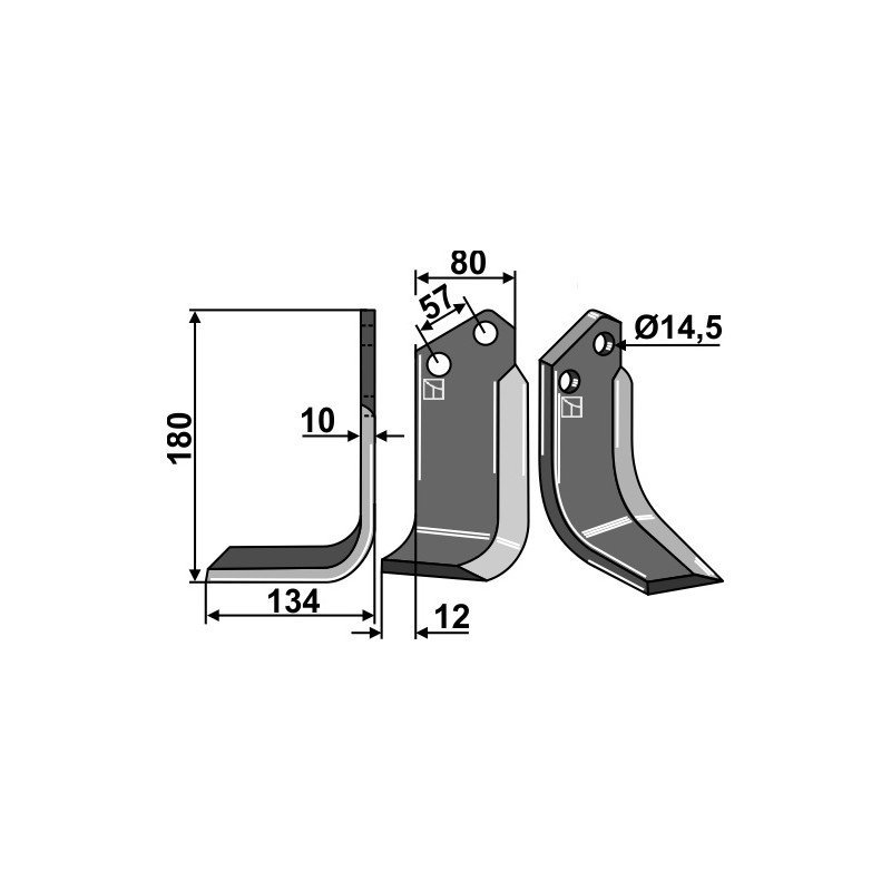 Lame de fraise rotative gauche - Celli - 722548