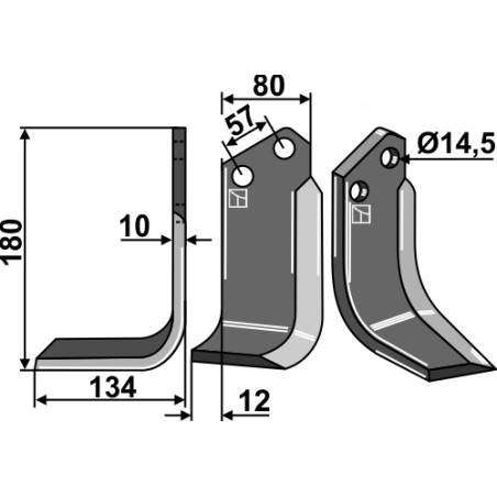 Lame de fraise rotative gauche - Celli - 722548