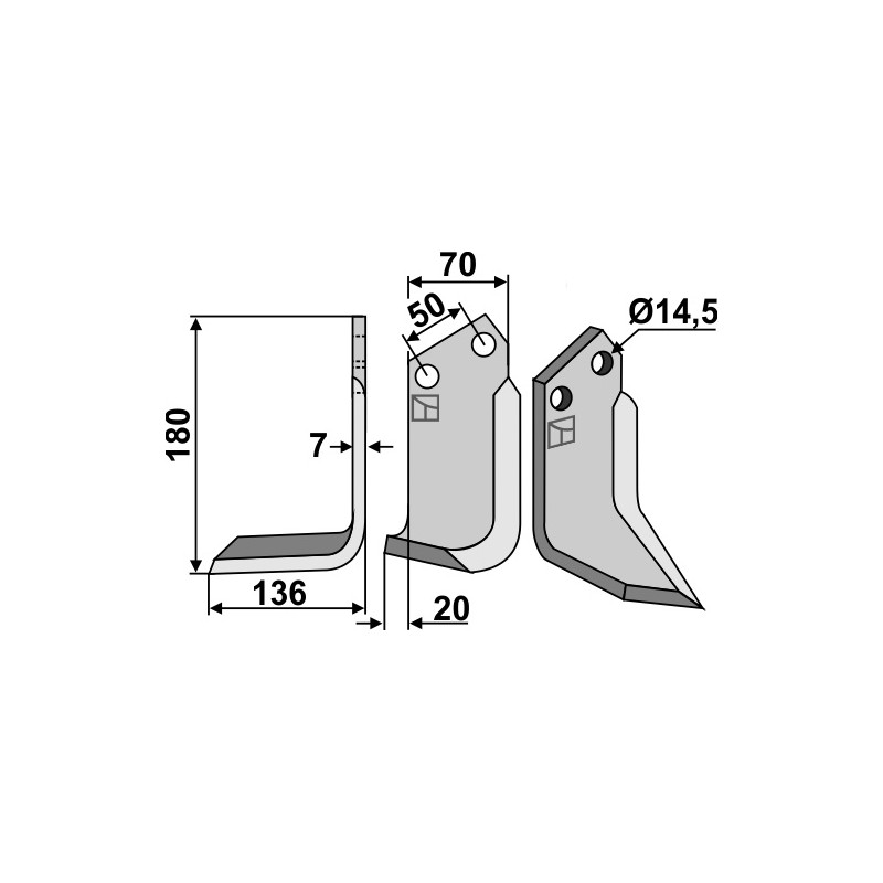 Lame de fraise rotative gauche - Celli - 331527