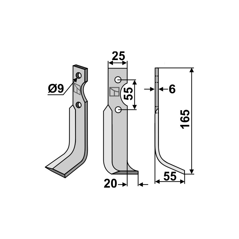 Lame de fraise rotative droite - B.C.S. - 43432