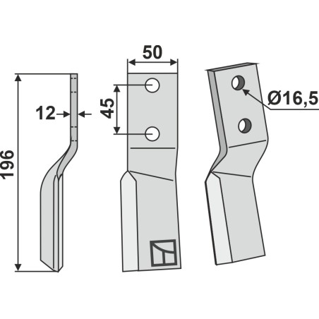 Dent rotative, modèle gauche - Celli - 422631