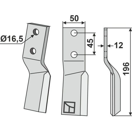 Dent rotative, modèle droit - Celli - 422630