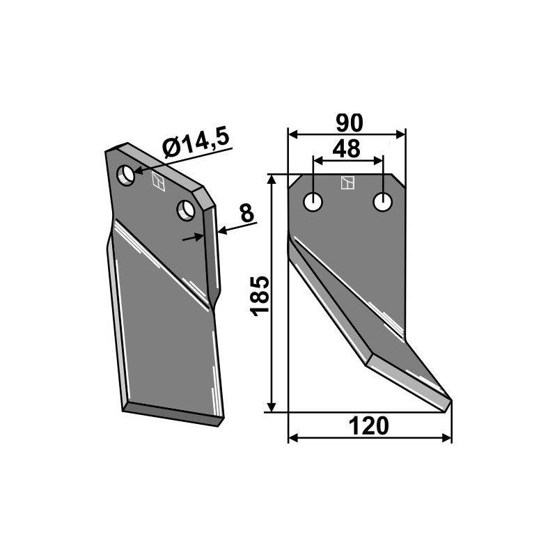 Dent rotative, modèle droit - Forigo-Roteritalia - G3596100