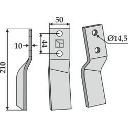 Dent rotative, modèle gauche - Maschio / Gaspardo - 24100415