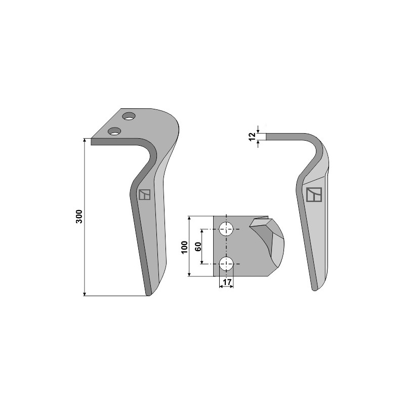 Dent pour herses rotatives, modèle gauche - Vogel u. Noot - V05590