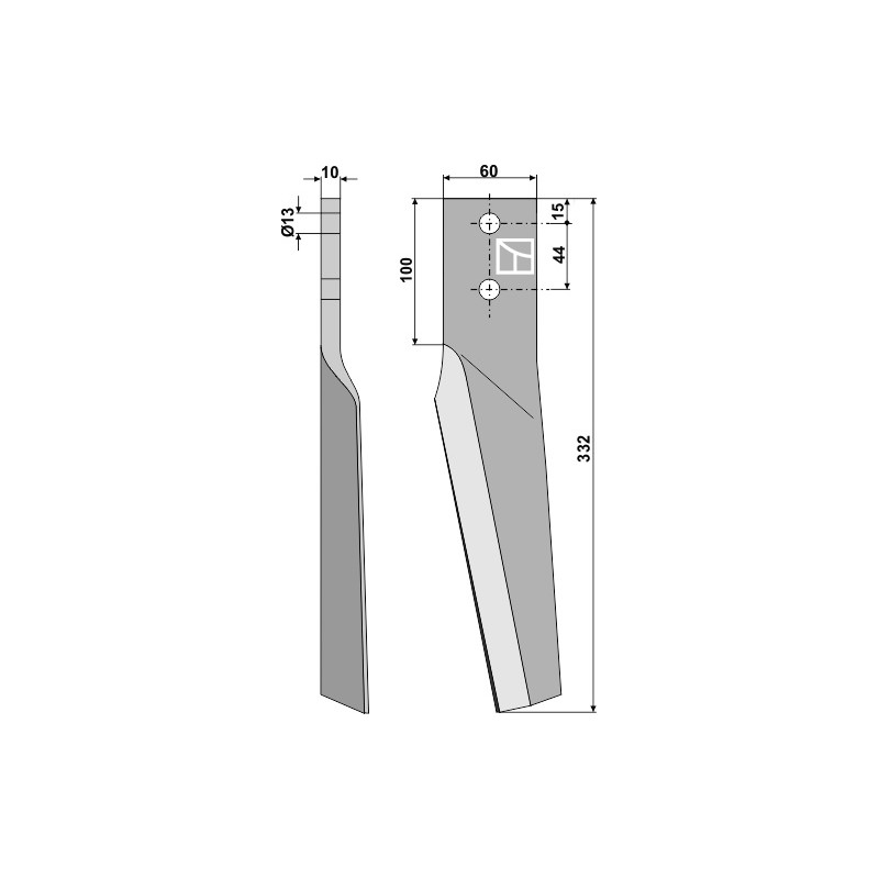 Dent pour herses rotatives, modèle droit - Maschio / Gaspardo - 10100262