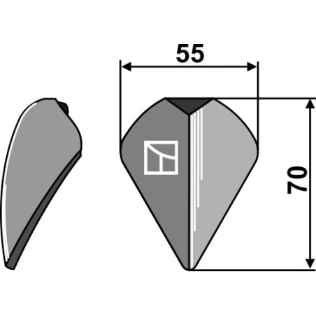 Pointes à souder en acier au bore pour dents de herse, traitées - AG003025