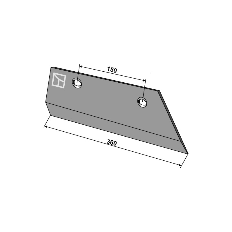 Soc de charrue partie arrière 10mm droit - Agrolux - 84078