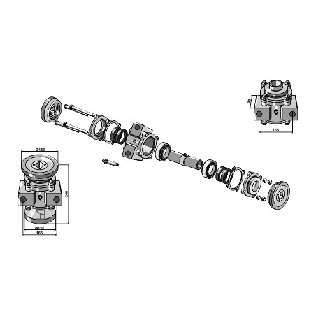 Palier compl. pour arbre carré 40x40 - AG006887