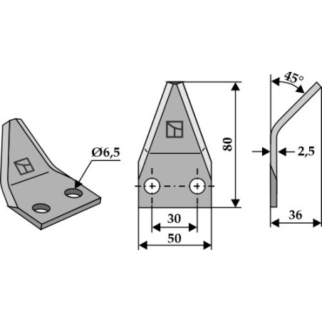 Couteau pour mélangeurs de fourrage - AG005794