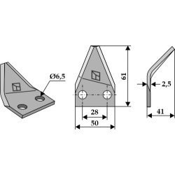 Couteau pour mélangeurs de fourrage, gauche - AG005804