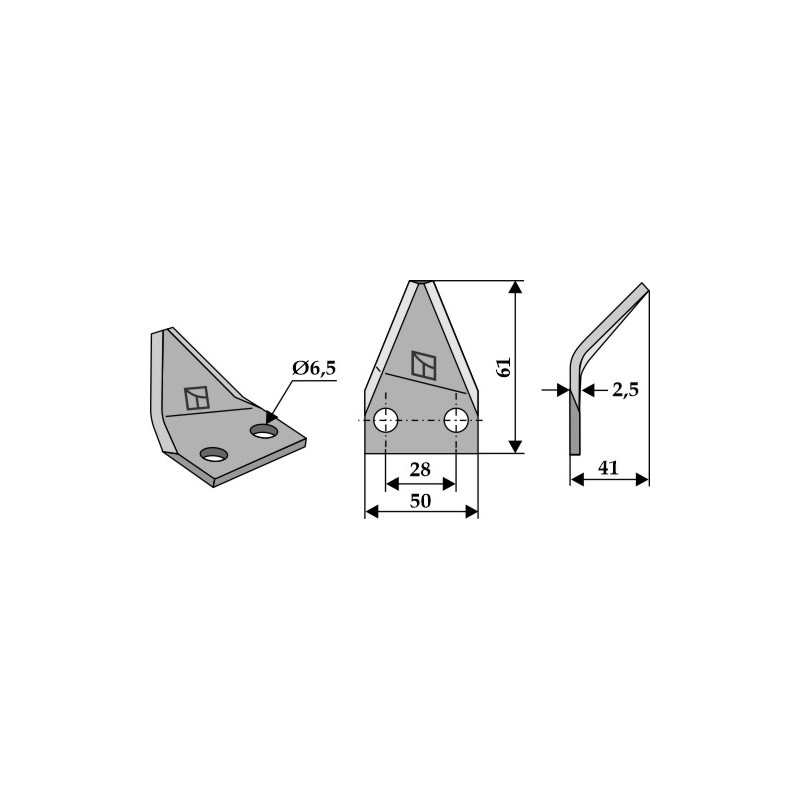 Couteau pour mélangeurs de fourrage, gauche - AG005804