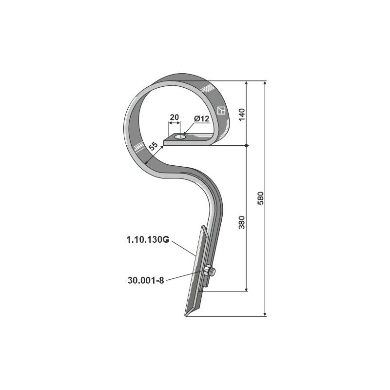 Dent de herse droite - Kverneland - KW111099002