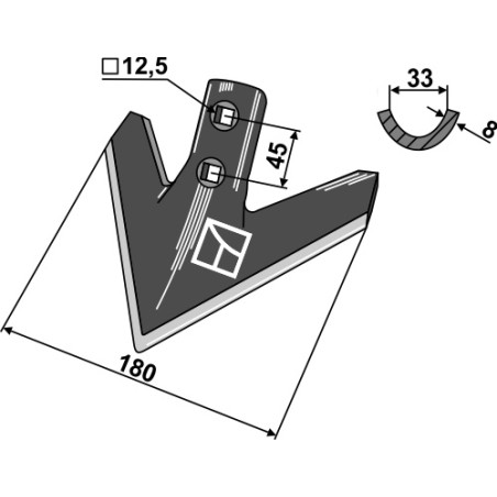 Soc triangulaire 180mm - AG003820