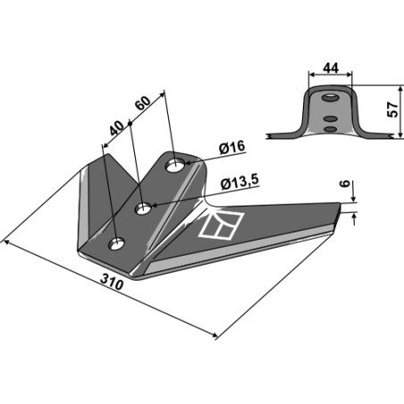 Soc triangulaire - Kverneland - KK301123R