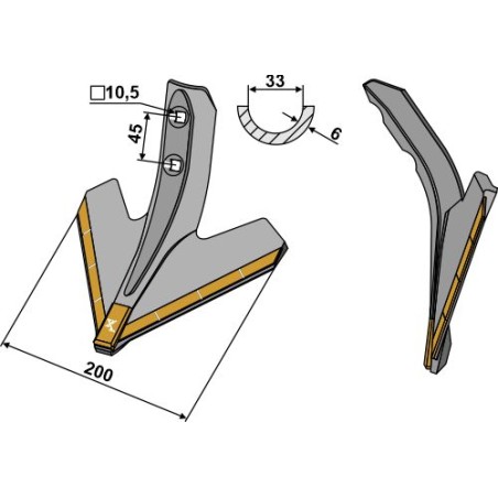 Soc triangulaire 200mm - Carbure