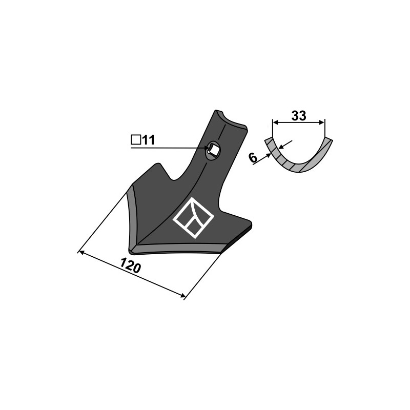 Soc triangulaire 120mm - Väderstad - 214000