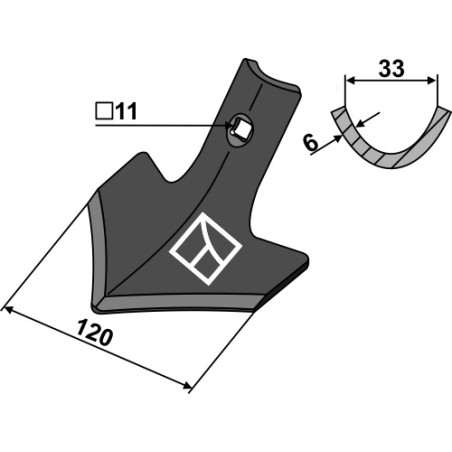 Soc triangulaire 120mm - Väderstad - 214000