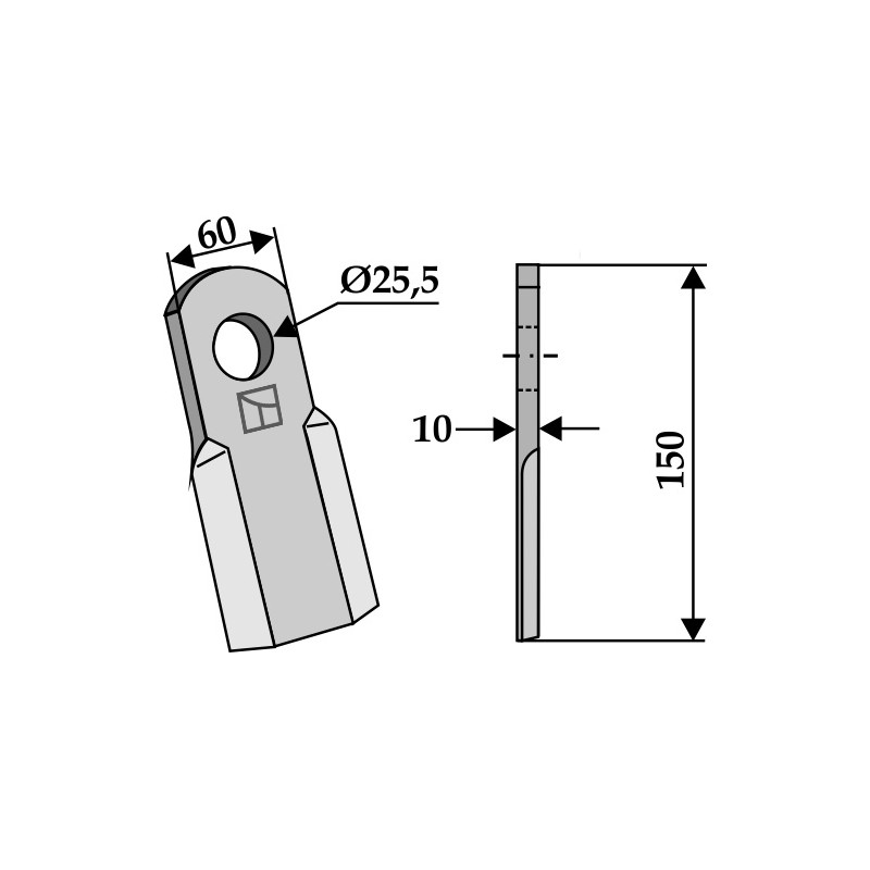 Couteau droit - Agrimaster - 3000107