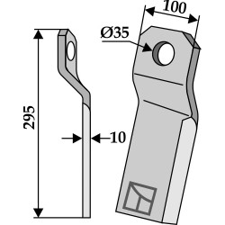 Couteau-broyeur torsadé - court - gauche