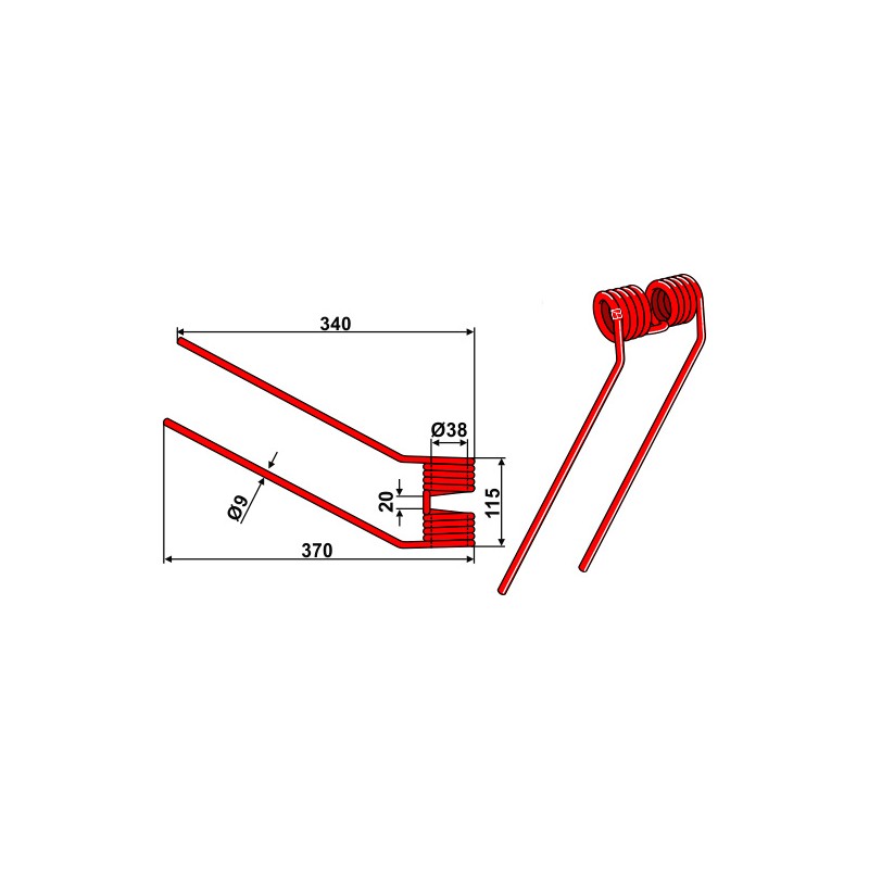 Dent de fenaison - modèle droit - Claas - 926350.0