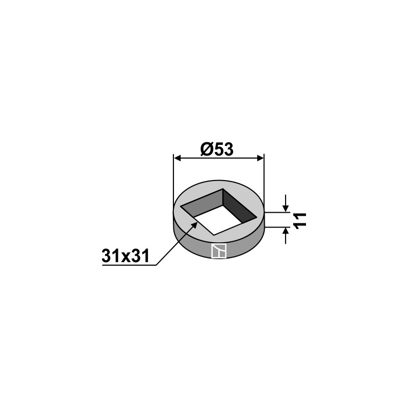 Bague à souder pour arbre carré 28x28 et 30x30 - AG006983