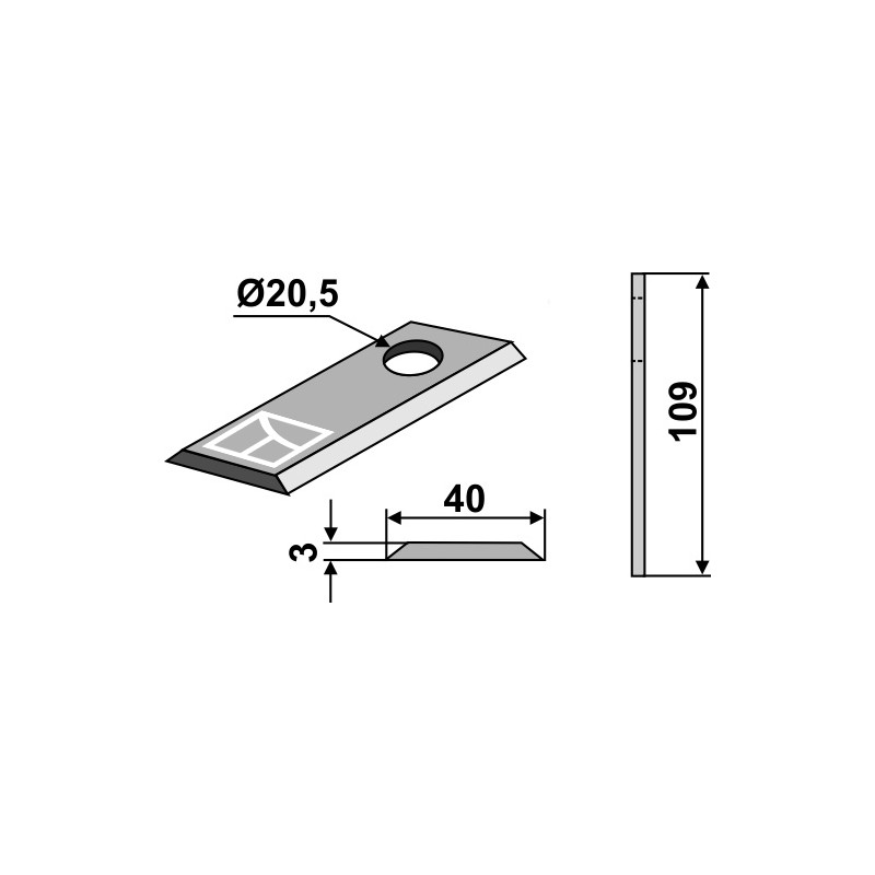 Couteau pour faucheuse - Kverneland - 58 372 000