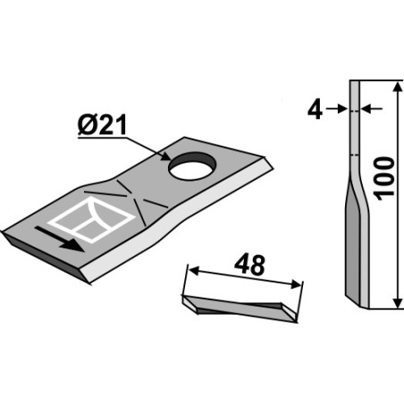 Couteau pour faucheuse - Pöttinger - 434973 / 434977