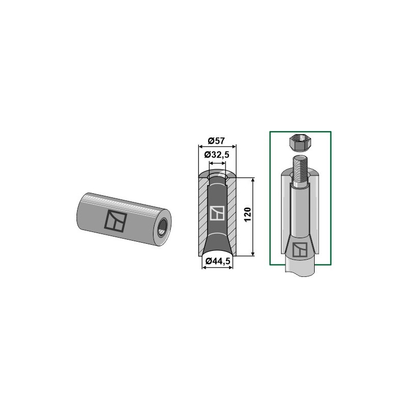 Entretoise à souder 120mm - AG005576