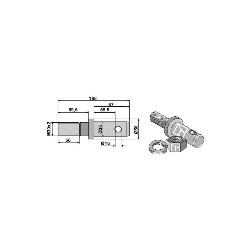 Piton pour barres inférieures - Cat. III - AG011171