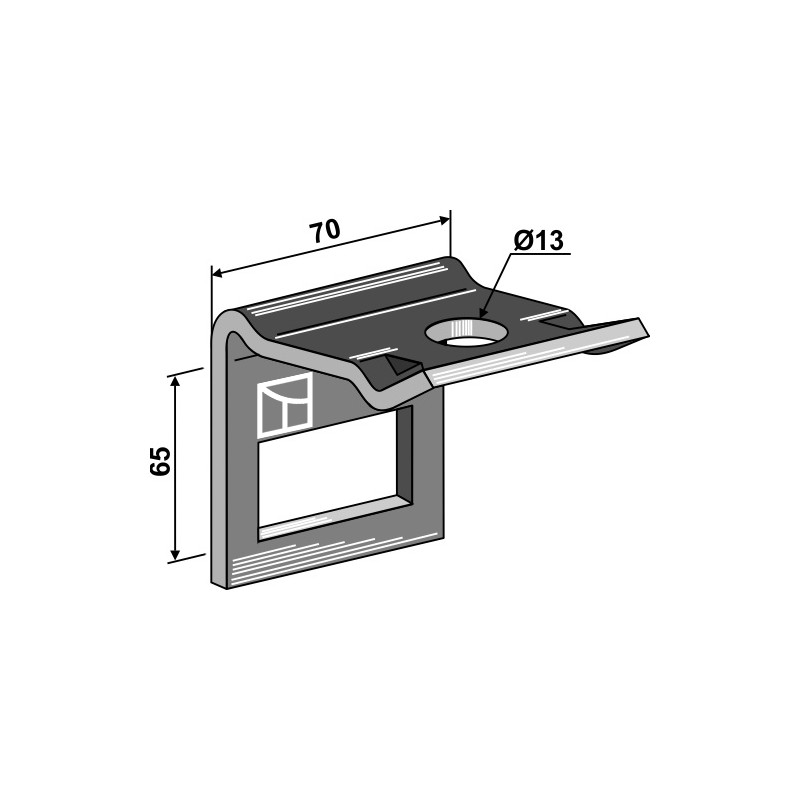 Bride de fixation pour dent 45 x 12 - AG004154