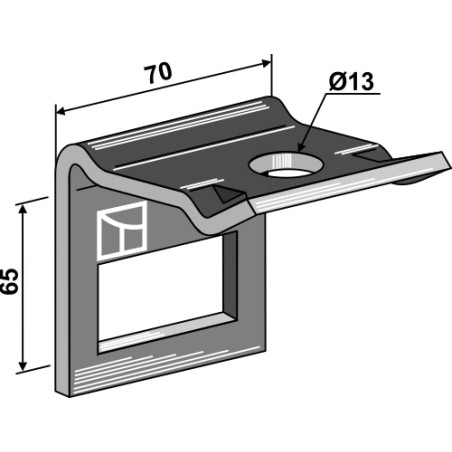 Bride de fixation pour dent 45 x 12 - AG004154