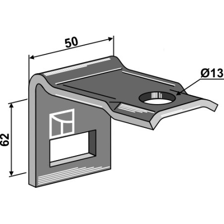 Bride de fixation pour dent 32 x 12 - AG004157