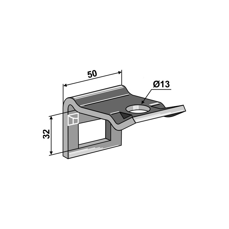 Bride de fixation pour dent 32 x 10 avec renfort double spire 32 x 10 - AG004188