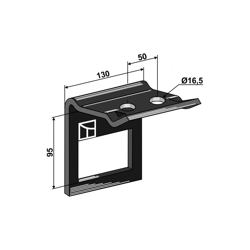 Bride de fixation pour dent 90x13 avec renfort double spire 90x11 - AG004201