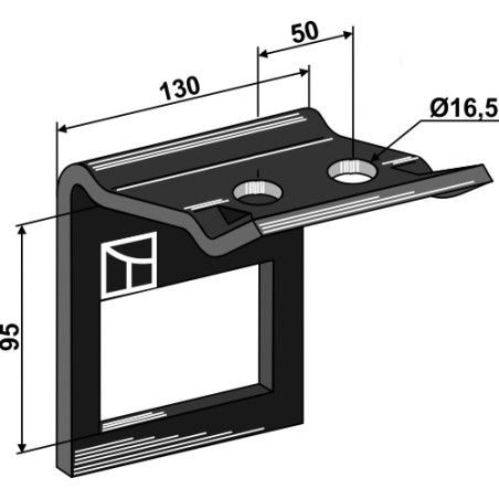 Bride de fixation pour dent 90x13 avec renfort double spire 90x11 - AG004201