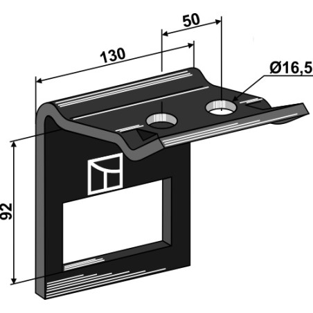 Bride de fixation pour dent 90x13 - AG004203