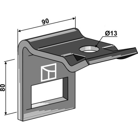 Bride de fixation pour dent 65 x 10 - AG004219