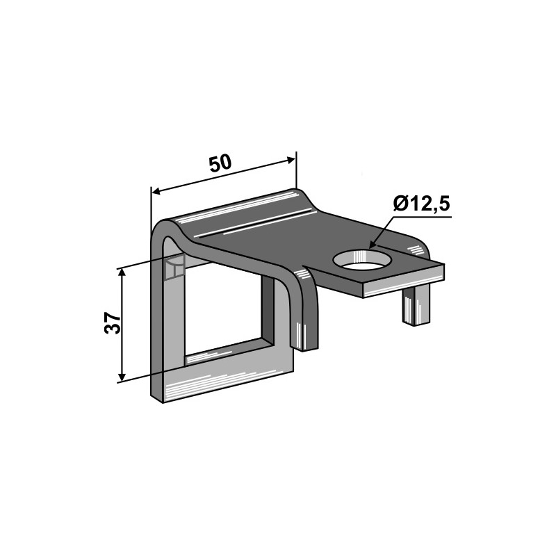 Bride de fixation pour dent 32 x 12 avec renfort double spire 32 x 10 - AG004244